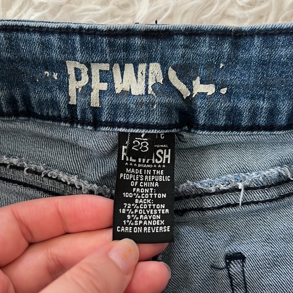 REWASH Distressed Denim Shorts - Picture 8 of 12